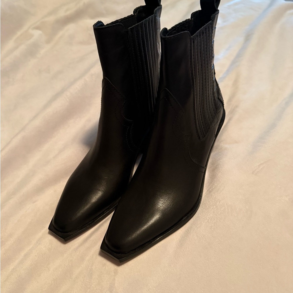 Western black ankle booties